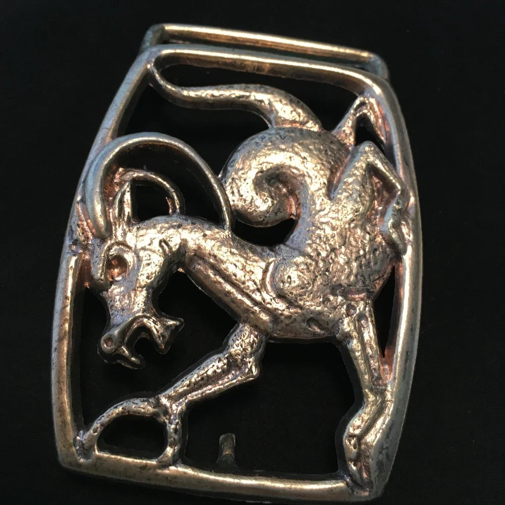 Vintage Brass Dragon Belt Buckle